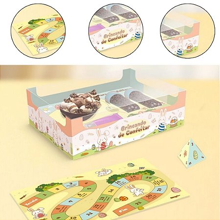 5 CAIXA MINI CONFEITEIRO C/ VISOR JOGO - PASCOA COLORIR 5890 ( IDEIA PÁSCOA 2026 )