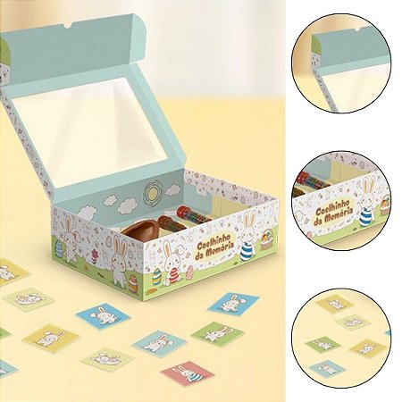 5 CAIXA MINI CONFEITEIRO PÁSCOA JOGO DA MEMORIA - PASCOA COLORIR 5932 ( IDEIA PÁSCOA 2026 )