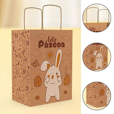 10 SACOLA PÁSCOA 18X12X25 PP - PASCOA COLORIR 5902 ( IDEIA PÁSCOA 2026 )