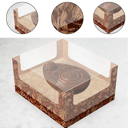 5 CAIXA OVO PÁSCOA DE COLHER AJUSTAVEL 250G/350G - PURO CACAU 5889 ( IDEIA PÁSCOA 2026 )