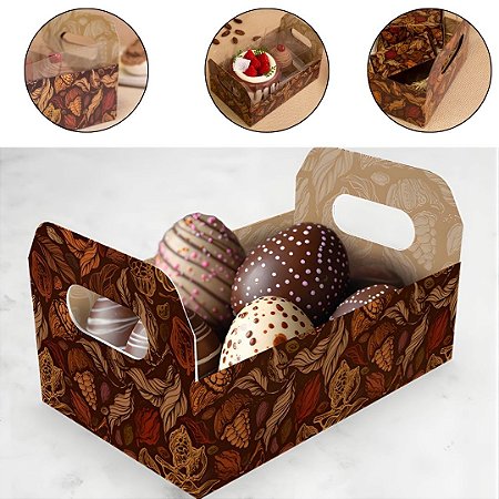 10 CESTA PASCOA CAIXOTE G 25×18,5×14,5 - PURO CACAU 5829 ( IDEIA PÁSCOA 2026 )