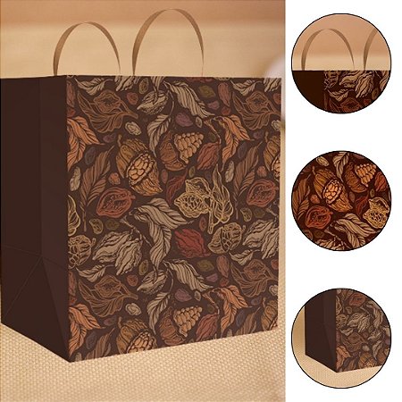 10 SACOLA PÁSCOA M 24X17X26 - PURO CACAU 5830 ( IDEIA PÁSCOA 2026 )