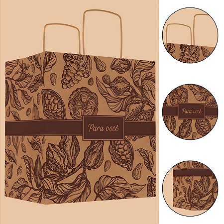 10 SACOLA PÁSCOA G 28X18X32 - PURO CACAU 5833 ( IDEIA PÁSCOA 2026 )