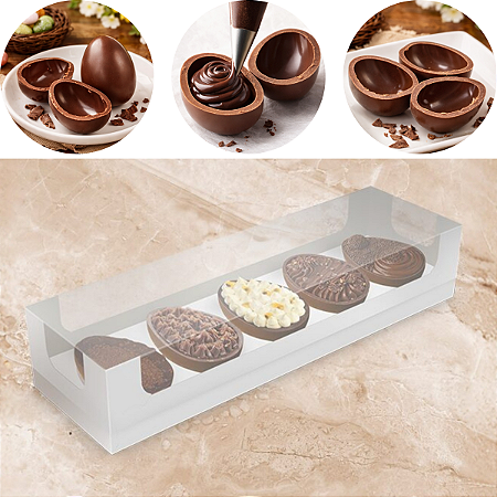 10 CAIXA DEGUSTAÇÃO 5 MINI OVOS 50G BRANCA -  5771 ( IDEIA PÁSCOA 2026 )