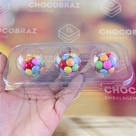 10 Embalagem para 3 Doces Brigadeiro BLISTER P/ 3 DOCES P0604 (YIN)