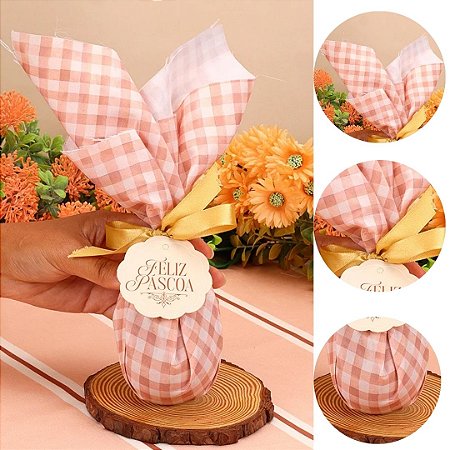 5 EMBALAGEM DE TECIDO OVO PÁSCOA 100/150G ACOLHER 5770 ( PASCOA JANGO 2026 )