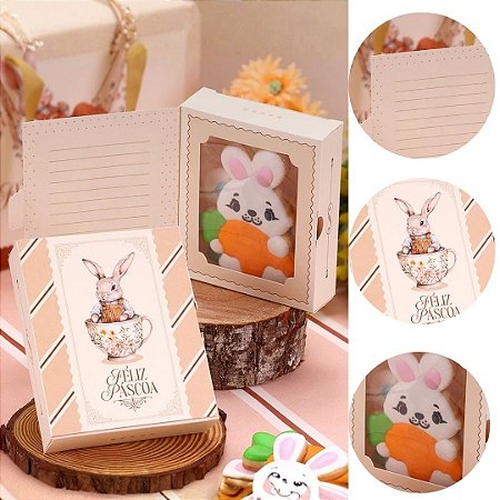 10 CARTÕES PARA BISCOITO COM VISOR  ACOLHER 5522 ( PASCOA JANGO 2026 )