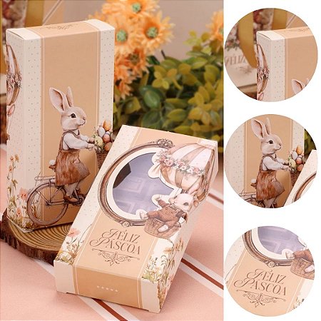 10 CAIXAS PARA BARRA PÁSCOA 300G C/ VISOR ACOLHER 5546 ( PASCOA JANGO 2026 )