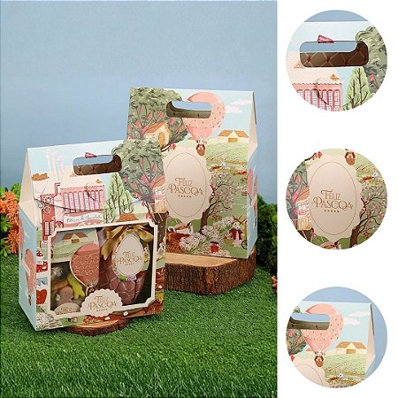 10 SACOLA MÉDIA COM VISOR 29X9X19CM VILA ENCANTADA 5610 ( PASCOA JANGO 2026 )