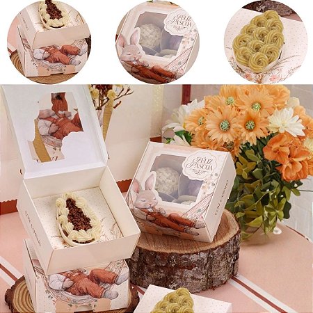 10 CAIXAS P/ 4 DOCES OU OVO 50G C/ VISOR  ACOLHER 5477 ( PASCOA JANGO 2026 )