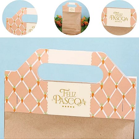 10 ALÇA PARA SACO DELIVERY 21X9CM VILA ENCANTADA 5757 ( PASCOA JANGO 2026 )