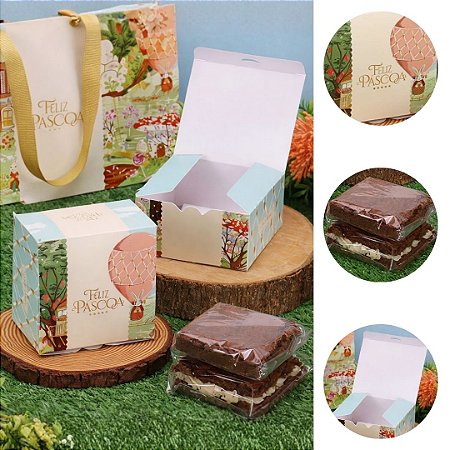 10 CAIXA P/ COOKIE PÁSCOA 9X9X5CM VILA ENCANTADA 5705 ( PASCOA JANGO 2026 )
