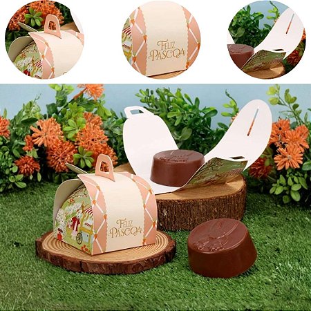10 EMBALAGEM PÃO DE MEL PÁSCOA 7X7X8CM VILA ENCANTADA 5747 ( PASCOA JANGO 2026 )