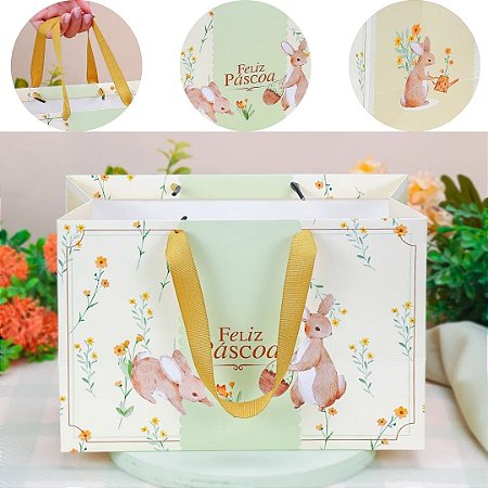 10 SACOLA DE PÁSCOA 16X13X26CM FLORIR 5468 ( PASCOA JANGO 2026 )