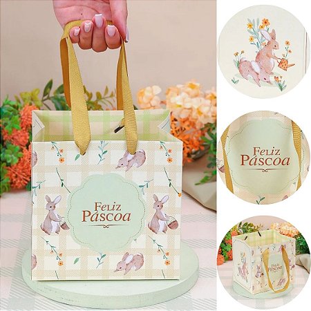10 SACOLA PEQUENA 16X15X13CM FLORIR 5456 ( PASCOA JANGO 2026 )