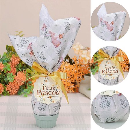 5 EMBALAGEM DE TECIDO OVO PÁSCOA 100/150G FLORIR 5773 ( PASCOA JANGO 2026 )