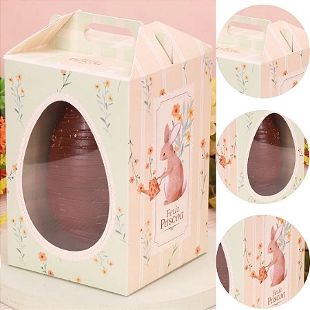 10 CAIXA PARA OVO EM PÉ 6 FATIAS 250G FLORIR 5711 ( PASCOA JANGO 2026 )
