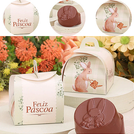 10 EMBALAGEM PÃO DE MEL PÁSCOA 7X7X8CM FLORIR 5746 ( PASCOA JANGO 2026 )