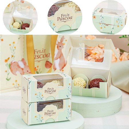 10 CAIXAS P/ 2 DOCES PÁSCOA EMBALAGEM FLORIR 5474 ( PASCOA JANGO 2026 )