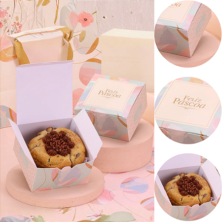 10 CAIXA P/ COOKIE PÁSCOA 9X9X5CM CELEBRAR 5706 ( PASCOA JANGO 2026 )
