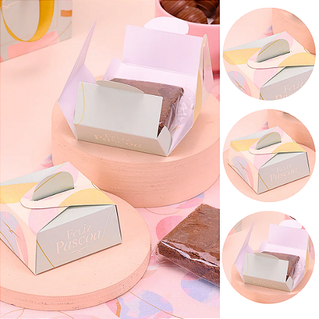 10 CAIXA PARA BROWNIE 7X7CM CELEBRAR 5629 ( PASCOA JANGO 2026 )