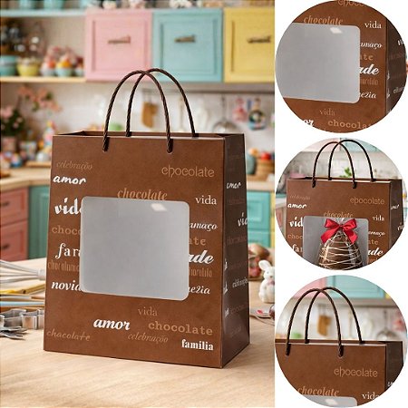 10 SACOLAS PASCOA CARTONADA 24X18X24CM 3297 (LC) PASCOA 2026