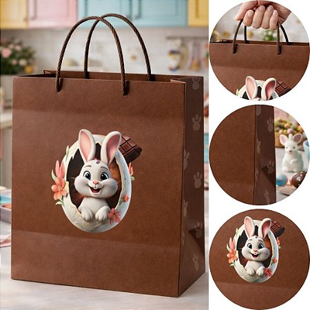 10 SACOLAS PASCOA CARTONADA 20X15X25CM 3305 (LC) PASCOA 2026