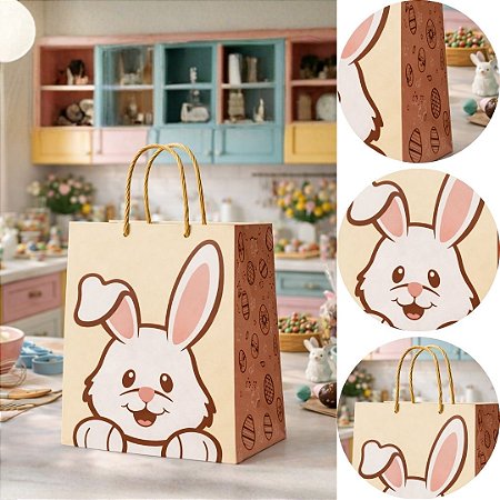 10 SACOLA COELHO CORAÇÃO M 20X15X25CM 3286 (LC) PASCOA 2026