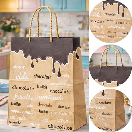 10 SACOLA CHOCOLATE M 20X15X25CM 6581 (LC) PASCOA 2026