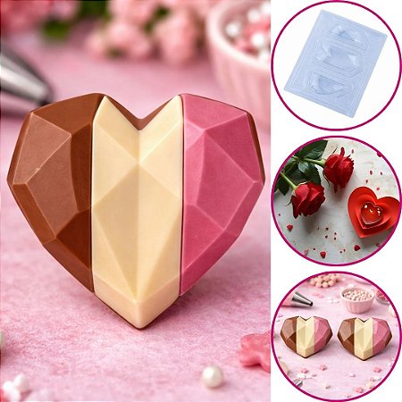 FORMA BWB SILICONE CORAÇÃO LAPIDADO FATIA 350G 10644 (BWB MAES NAMORADOS)