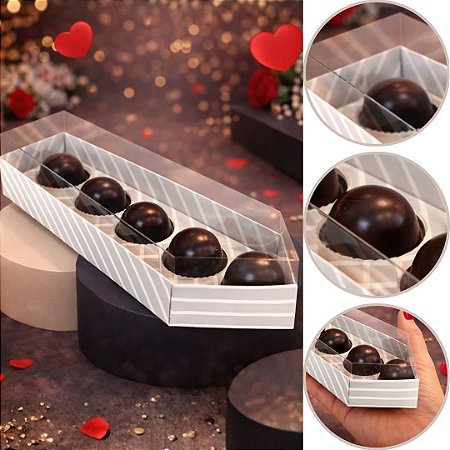 10 EMBALAGEM CAIXA GRAVATA 5 DOCES PACIFIC TAMPA ACETATO 2061  ( DIA DOS NAMORADOS JANGO 2026 ) OUTLET