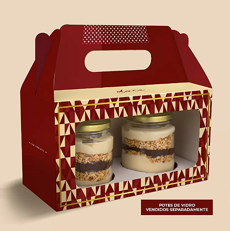 10 CAIXA PARA 2 VIDROS OU 2 CUPCAKE COM ALÇA MAGMA 2091 ( DIA DOS NAMORADOS JANGO 2026 ) OUTLET