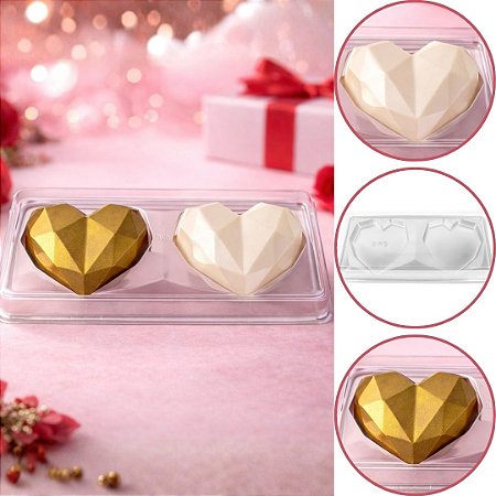 10 CAIXA P/ 2 CORAÇÃO LAPIDADO 200G CRISTAL BWB 14055 (BWB MAES NAMORADOS)