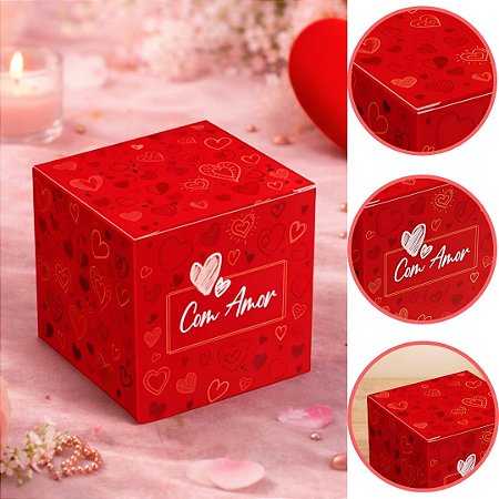 10 CAIXA 1 DOCE 5X5X5 CUBO COM AMOR 5958 ( DIA DOS NAMORADOS IDEIA 2026 )