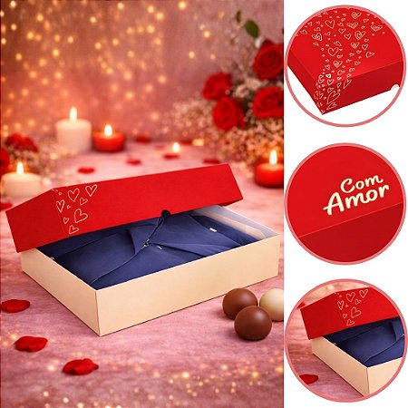 5 CAIXA PRESENTE M DIA DOS NAMORADOS 25X20X5 SUSPIROS DE AMOR 5982 ( DIA DOS NAMORADOS IDEIA 2026 )