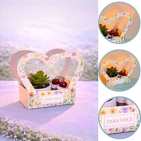 10 CAIXAS P/ FLORES E PLANTAS CORAÇÃO 11X6X13 FLORES 6011 ( DIA DAS MÃES IDEIA 2026 ) HOT STAMPING