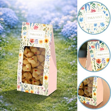 10 SACO PRACTICE M COM VISOR FLORES 12X6,5X23CM 5993 ( DIA DAS MÃES IDEIA 2026 ) HOT STAMPING