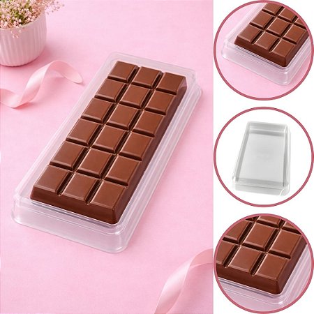 10 CAIXA P/ BARRA EMBALAGEM TABLETE 14X7 CM CRISTAL BWB 14325