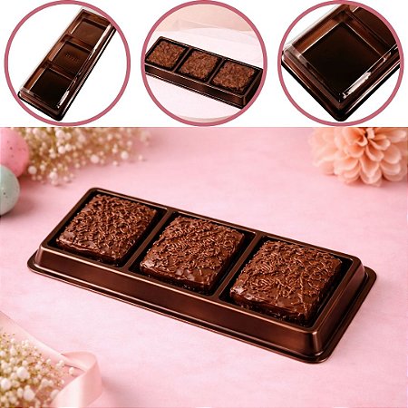 10 CAIXA P/ 3 DE PÃO DE MEL EMBALAGEM CHOCOLATE BWB 14336