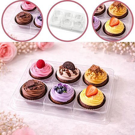 10 CAIXA EMBALAGEM P/ 6 DOCES E BOMBONS  - CRISTAL  BWB 14245