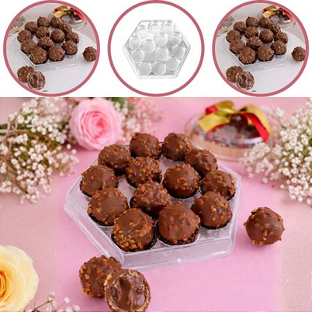 10 CAIXA SEXTAVADA P/ BOMBONS C/ 13 CAVIDADES CRISTAL  BWB 14035