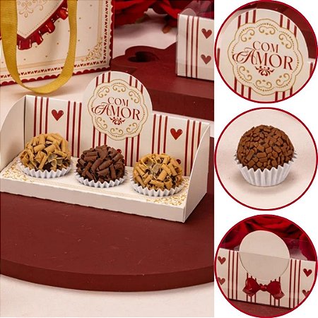 10 CAIXA PARA 3 DOCES 5X5,3X13CM 5868 DOLCE AMORE ( NAMORADOS JANGO 2026 )