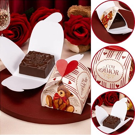 10 EMBALAGEM P/ PÃO DE MEL 6,5X7,5X7,5CM 5858 DOLCE AMORE ( NAMORADOS JANGO 2026 )