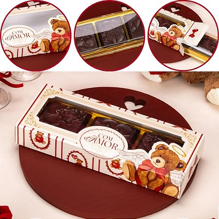 10 CAIXA P/3 PÃO DE MEL 3,5X9,5X24,3CM 5939 DOLCE AMORE ( NAMORADOS JANGO 2026 ) 5909