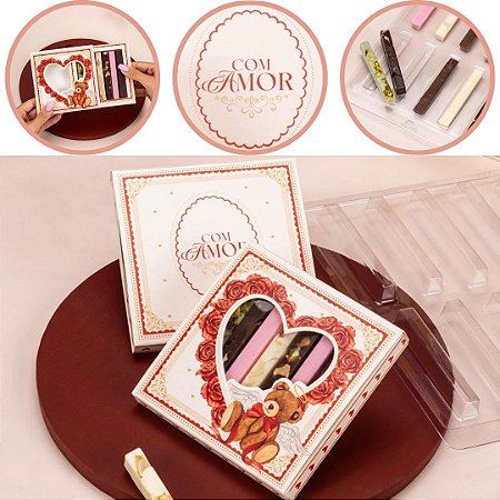10 CAIXA P/ PALITOS CHOCOLATE C/ FORMA 5953 DOLCE AMORE ( NAMORADOS JANGO 2026 ) 5890
