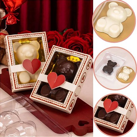 10 CAIXA PARA URSO C/ FORMA 15,8X8X9cm 5950 DOLCE AMORE ( NAMORADOS JANGO 2026 ) 5923