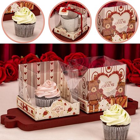 10 CAIXA P/ CUPCAKE 11X11,8X11,8cm 5919 DOLCE AMORE ( NAMORADOS JANGO 2026 )