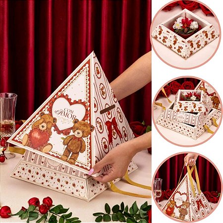 5 CAIXA PIRÂMIDE 31,5X27X27cm 5882 DOLCE AMORE ( NAMORADOS JANGO 2026 )