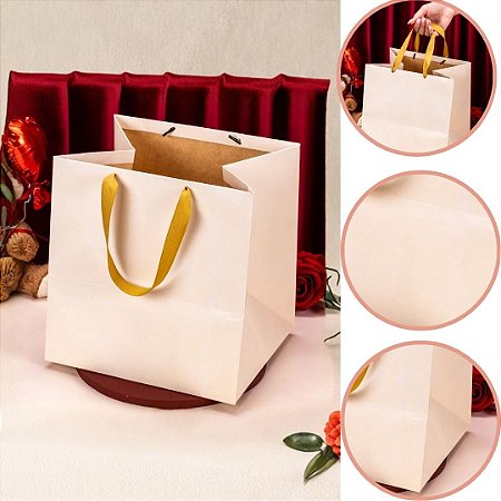 10 SACOLA GRANDE 21X21X27 CREME 4150 ( JANGO EMBALAGENS 2026 )