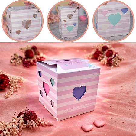10 CAIXA CUBO CORACAO - WITH LOVE 10,5x10x10 4921 ( DIA DOS NAMORADOS IDEIA ) OUTLET